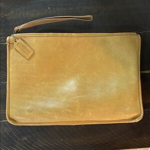 Vintage Coach NYC Portolio Clutch #9555 Saddle Tan